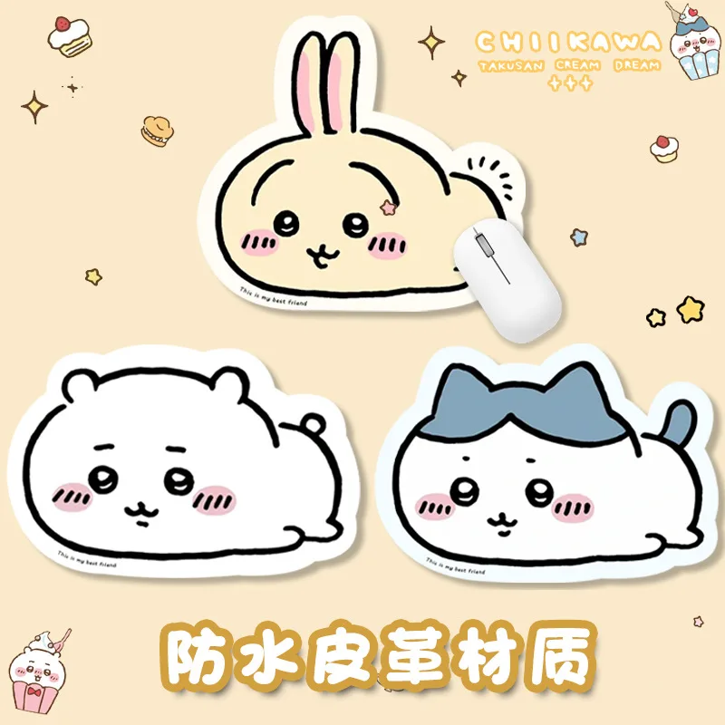 Cute Cartoon Chiikawa Usagi Hachiware Special-Shaped Leather Mouse Pad Game Rubber Pad Desk Mat Office Supplies Children Gift