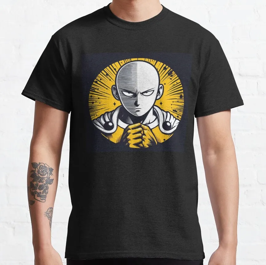 

Funny japan manga ONE PUNCH-MAN Saitama The Unstoppable Hero Anime t shirt 100% cotton printed men's clothing plus size clothes