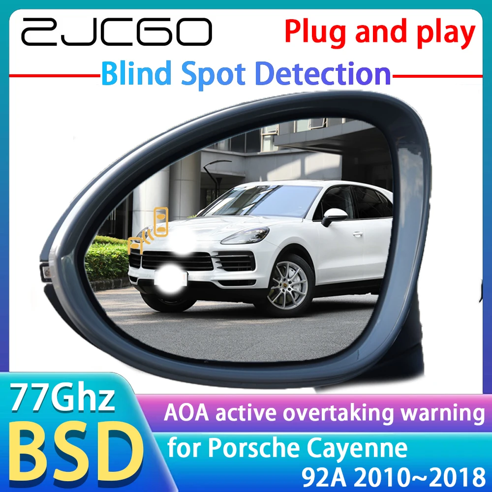 ZJCGO 77GHz Radar Detector BSD Blind Spot Detection Alert Mirror Assistance Accessories For Porsche Cayenne 92A 2010~2018