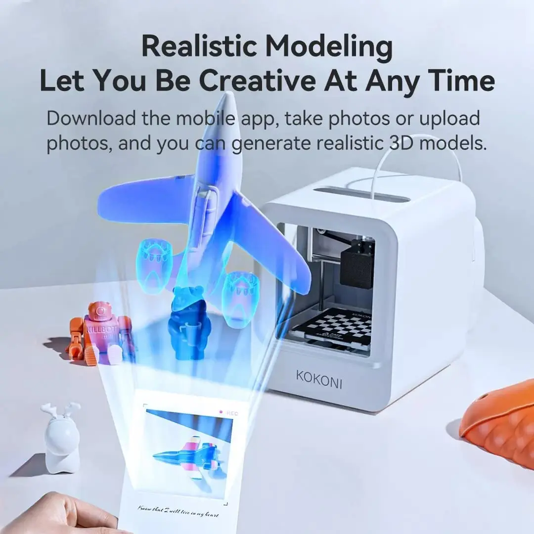 KOKONI Multifunctional 3D Printer 6 Cores Meet The Of Various Realistic Modeling app control Printing Size 100*100*58mm