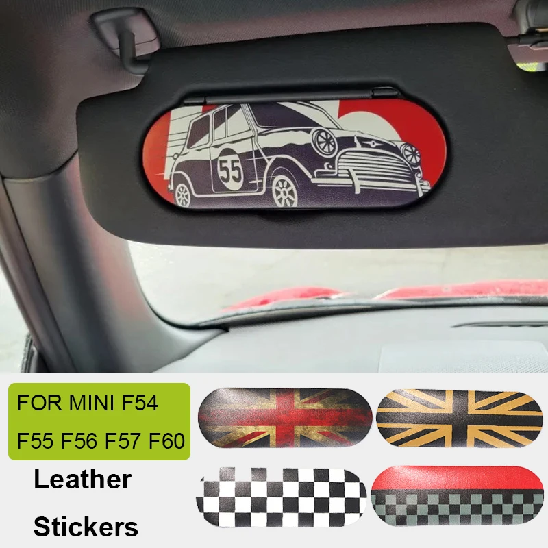 Car Makeup Mirror Back Leather Stickers for Mini Cooper F54 F55 F56 F57 F60 Coutryman Clubman Interior Decoration Accessories