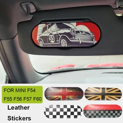 Car Makeup Mirror Back Leather Stickers for Mini Cooper F54 F55 F56 F57 F60 Coutryman Clubman Interior Decoration Accessories