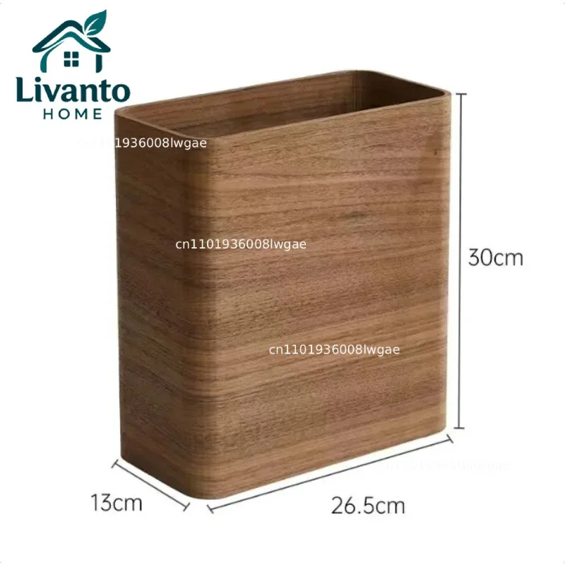 

Simple Rectangular Garbage Can Wooden Storage Bucket Wastebasket Home Kitchen Trash Cleaning Tools Accessories