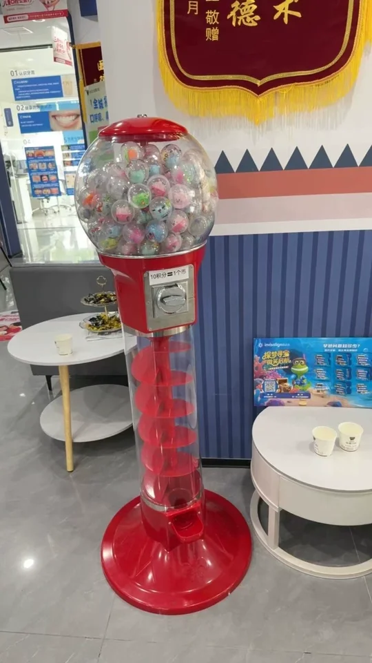 For Coin Operated Spiral Gumball Vending Machine, Capsule Toy Dispenser for Lucky Draw, Twisted Egg & Bouncy Ball Game