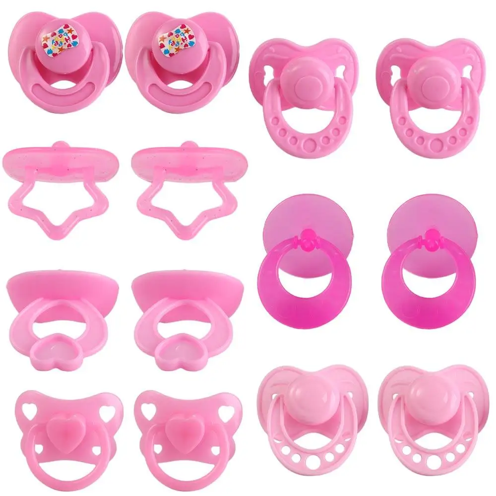 Photo Props Pretend Play Doll Pacifier Games Toys DIY Decoration Miniature Pacifier Plastic Pink Pacifier Doll Accessories