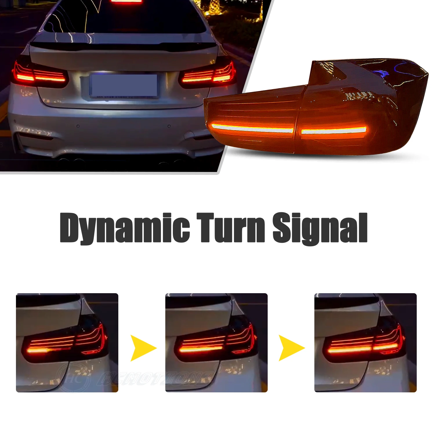 Montagem de Lâmpadas Traseiras Traseiras de Carro, Luzes Traseiras RGB LED para BMW Série 3 F80, BMW M3 F30 2013-2018, Animação DRL