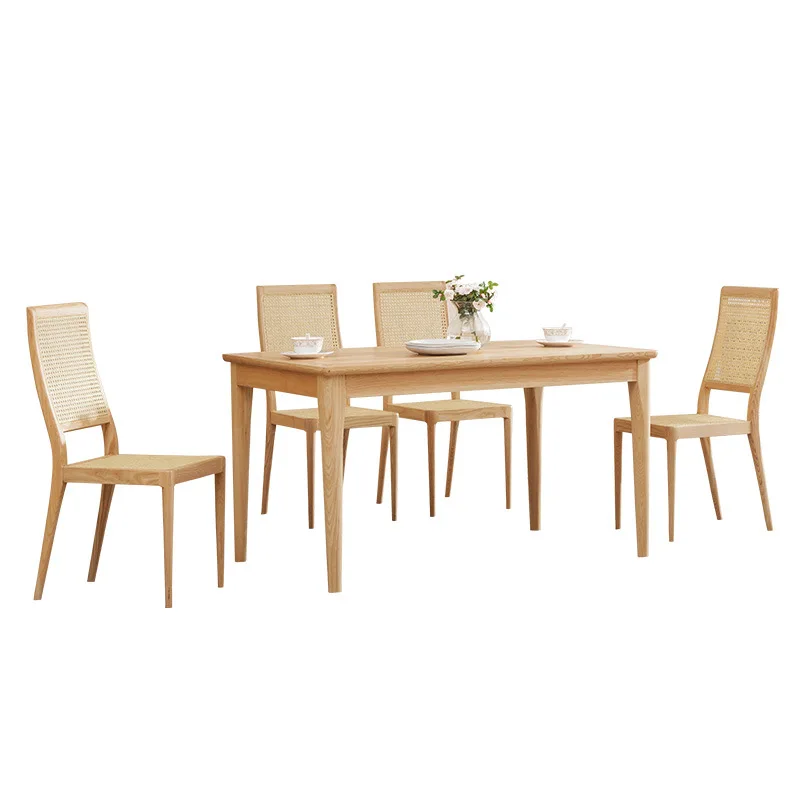 

Ash wood restaurant modern simple small apartment household real rattan dining chair