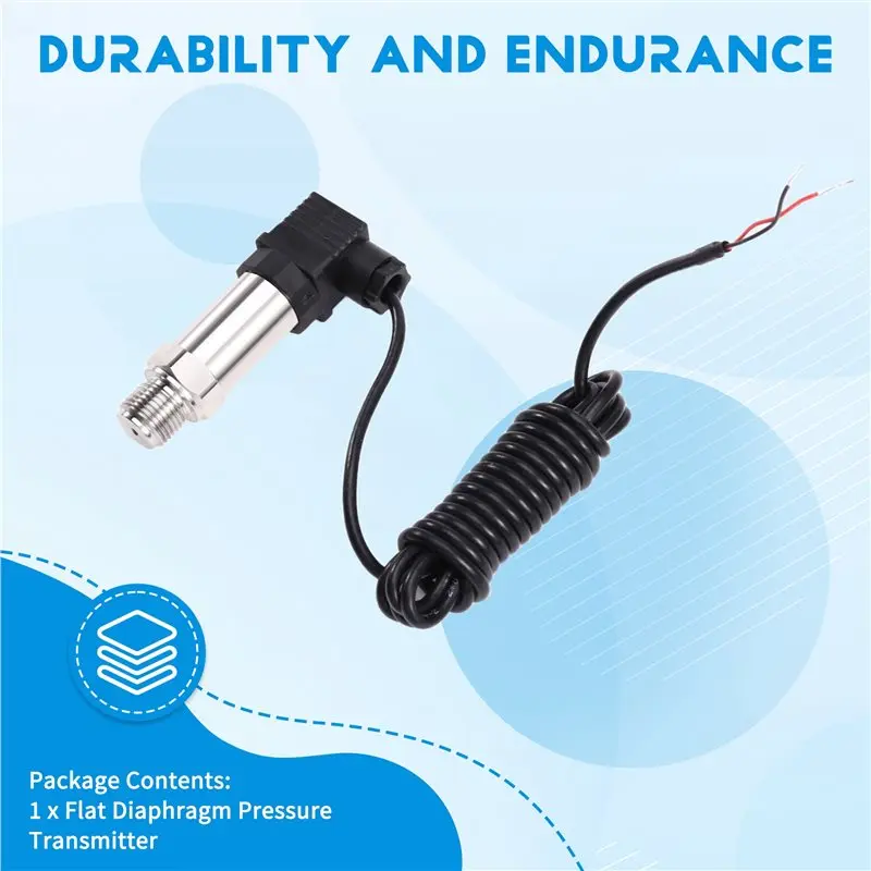 [NEW!A08R】 Milk Glue Tank Flat Diaphragm Pressure Transmitter 0-16Bar 4-20Ma 24VDC Sanitary Food Grade Flush