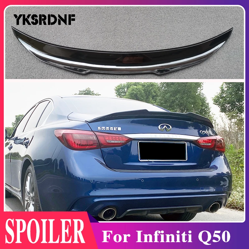 High Quality Q50 Rear Wing Lip Car Rear Trunk Boot Lip Spoiler Wing Extension Lid ABS For Infiniti Q50 2014-2021 Racing Wing