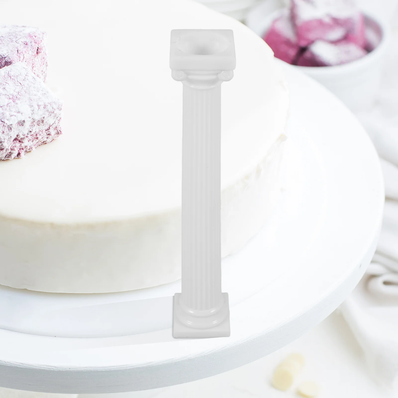 เสาคอลัมน์พลาสติกสำหรับวางเค้ก 12 ชิ้น สไตล์โรมัน สำหรับตกแต่งเค้กแต่งงานแบบวินเทจ หลายชั้น