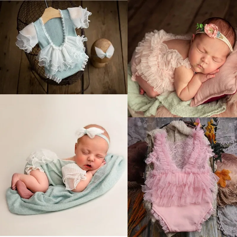 Newborn outfits Newborn Photography Props Baby Girl Dress  Romper Baby Fotografia Accessories