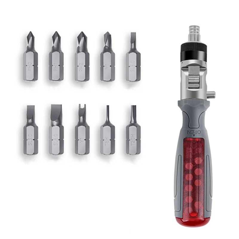 11 IN 1 Ratchet Screwdriver Set Multi-bit Ratchet Screw Save for Time & Effort for Repairing Household