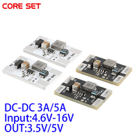 2Pcs DC-DC Buck Step-down Power Supply Module Board 10W 4.6-16V to 5V 3.3V 3A 5A High Heat Dissipation Aluminum Substrat