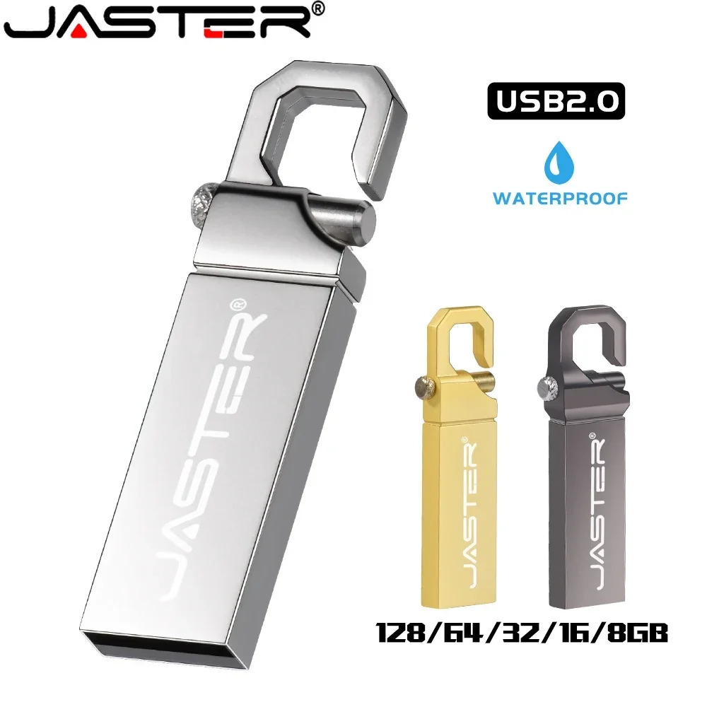 

JASTER Custom Logo Pen Drive 128GB Metal USB Flash Drive 64GB Mini Silver Memory Stick 32GB High Speed U Disk 16GB with Logo 8GB