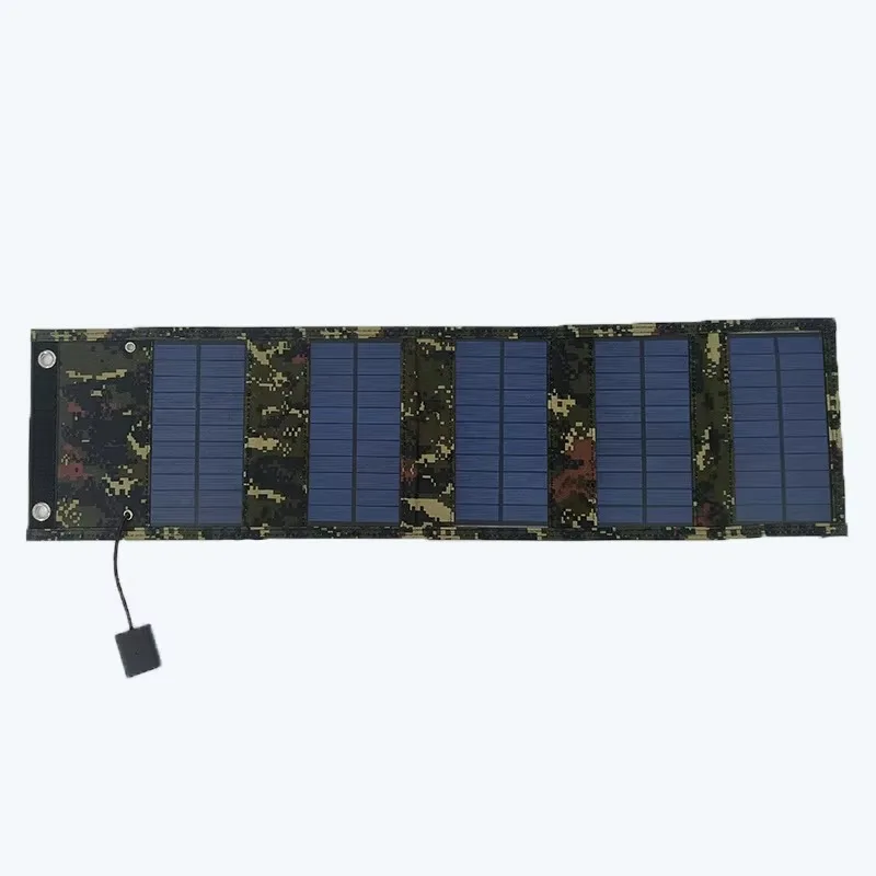 In-Stock 15W Foldable Portable Solar Panel with 21% Efficiency Black/Camouflage for Outdoor Mobile Power Generation Car Roof Use