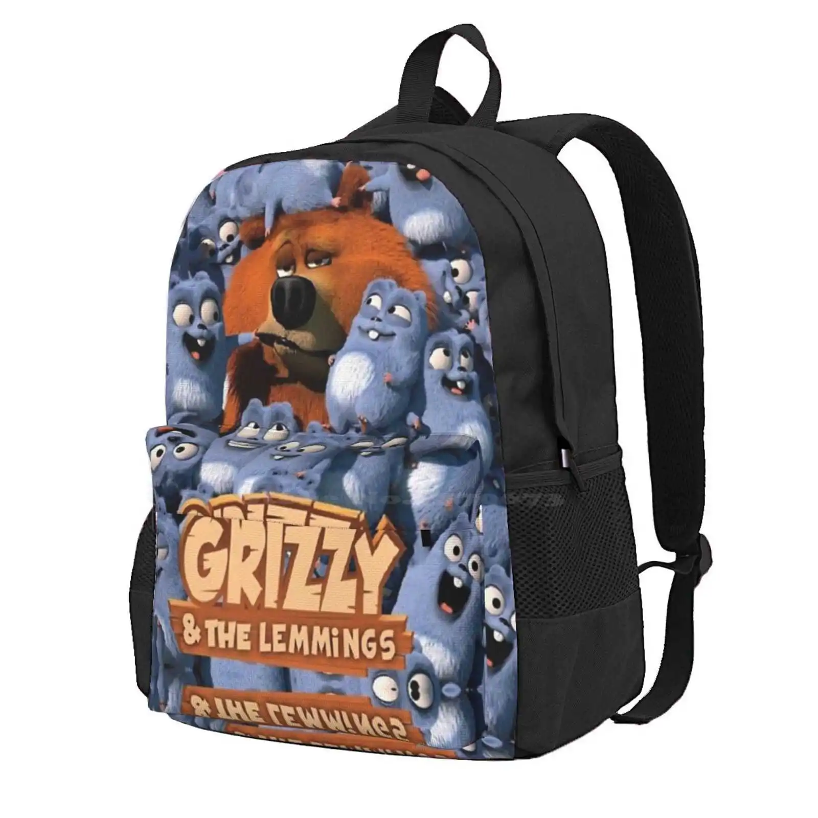 Grizzy And The Lemmings Hot Sale Schoolbag Backpack Fashion Bags Kids Tv Grizzy And The Lemmings Grizzy Bear Baby And Kids