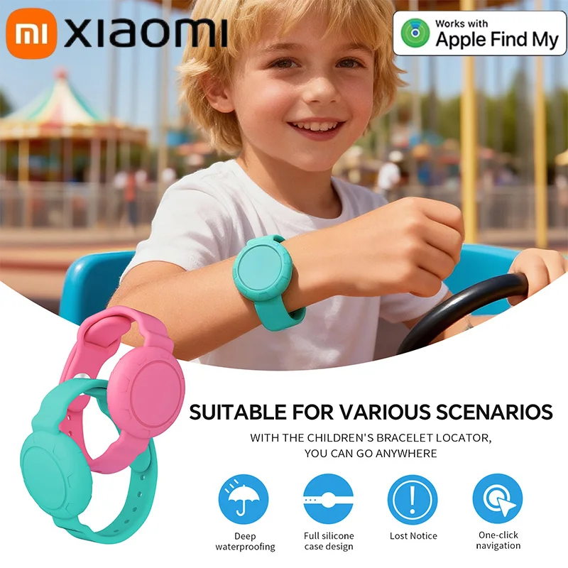 

Xiaomi Global Tracker Children's Wristband Waterproof Locator For Apple AirTag Silicone Strap Air Tag Anti-lost For Kids Safety