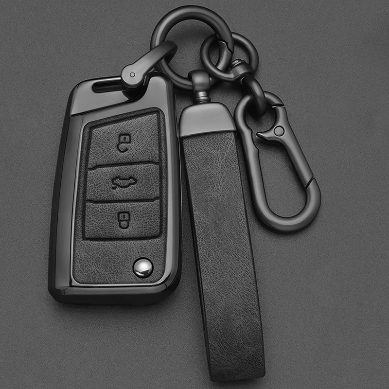 

1set Alloy Style Car Key Case Cover Shell Fob For VW Volkswagen Golf 7 MK7 Tiguan MK2 For SEAT Ateca Leon FR 2 Ibiza For Skoda