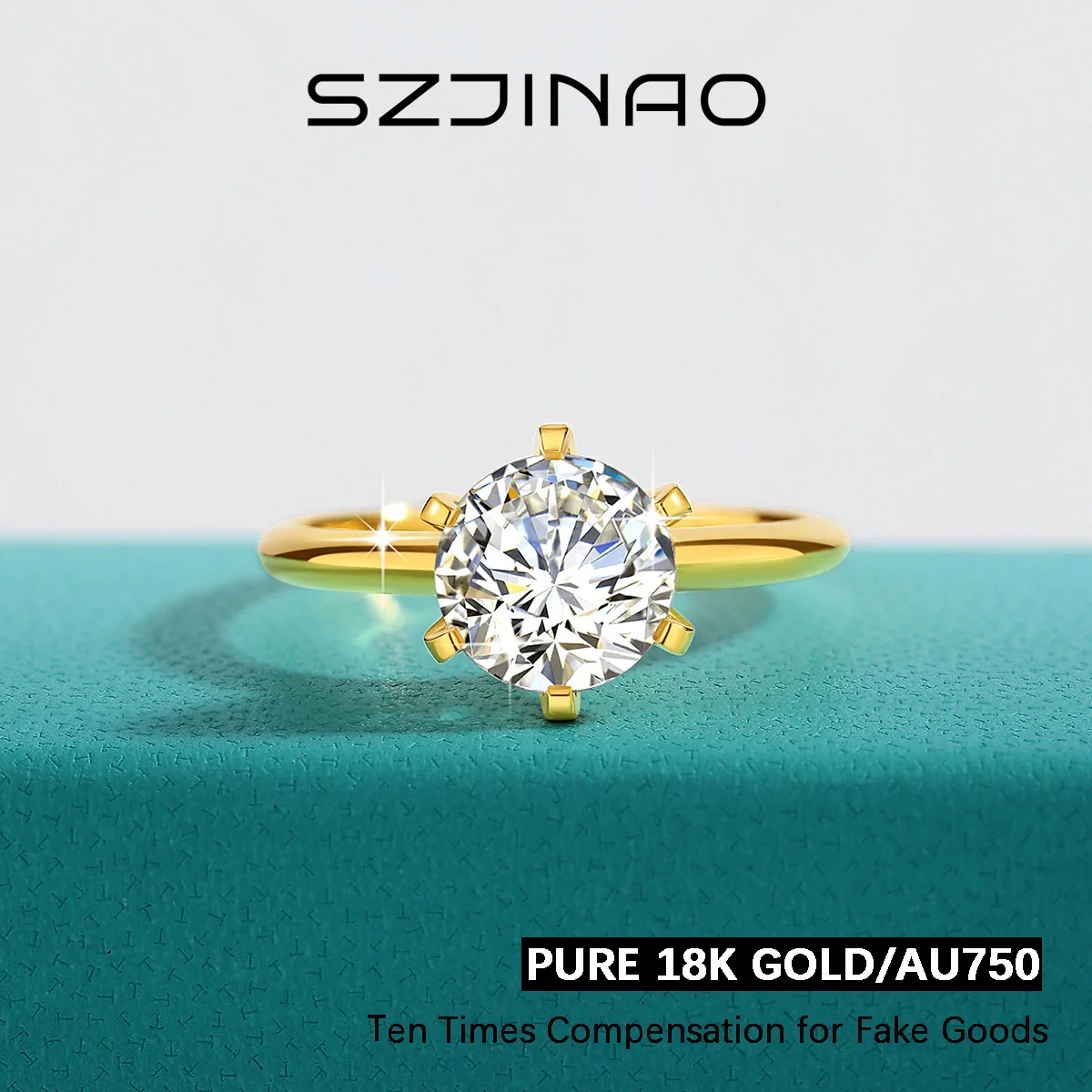 2ct 1ct VVS1 Moissanite pierścionek 18K złoto 100% oryginalne dla kobiet rocznica ślubu zaręczyny prezent ślubny piękna biżuteria