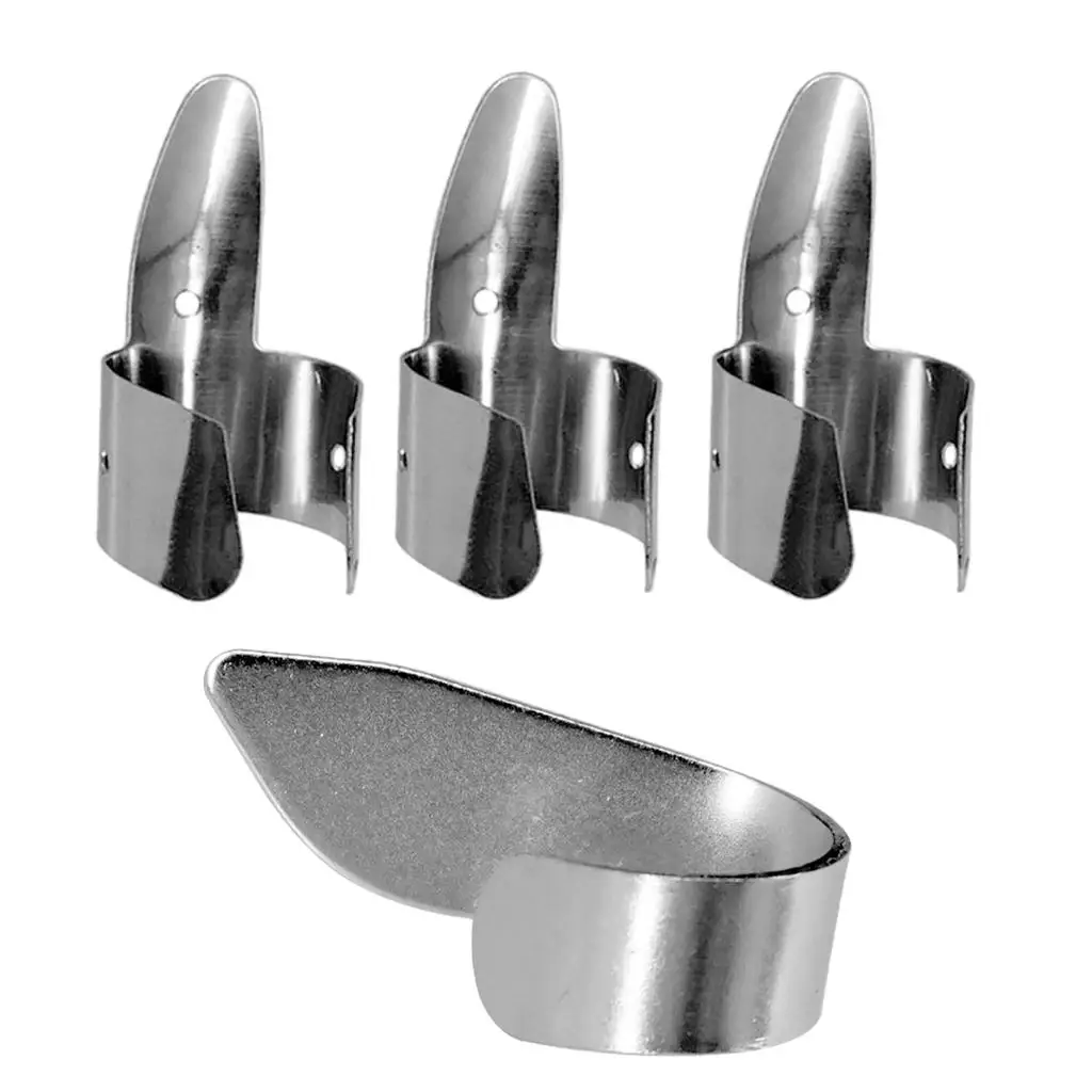 3 Fingerpicks + 1 Thumbpick Metal Picks Set for Guitar Pick Plectrum