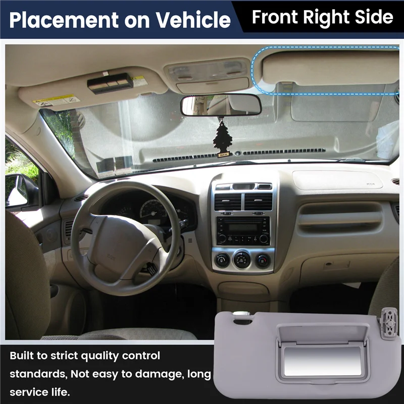 

OB-Car Front Right Side Sun Visor Cover For Kia Sportage 2005-2010 Sun Visor Make-Up Mirror Sun Shield Right