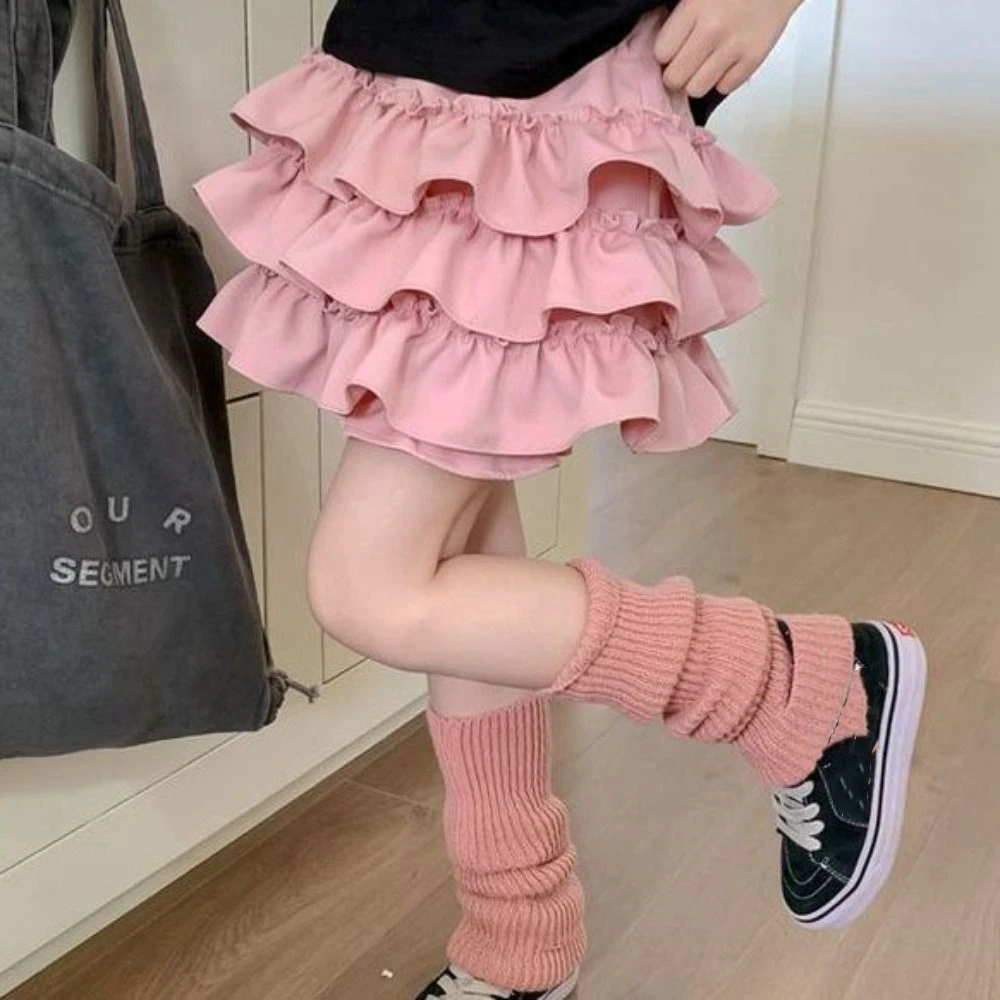 عارضة الكورية نمط الفتاة نصف الجسم تنورة الحلو لطيف القوس زهرة برعم تنورة الصيف كعكة التنانير الأطفال تنورة قصيرة حزب #2