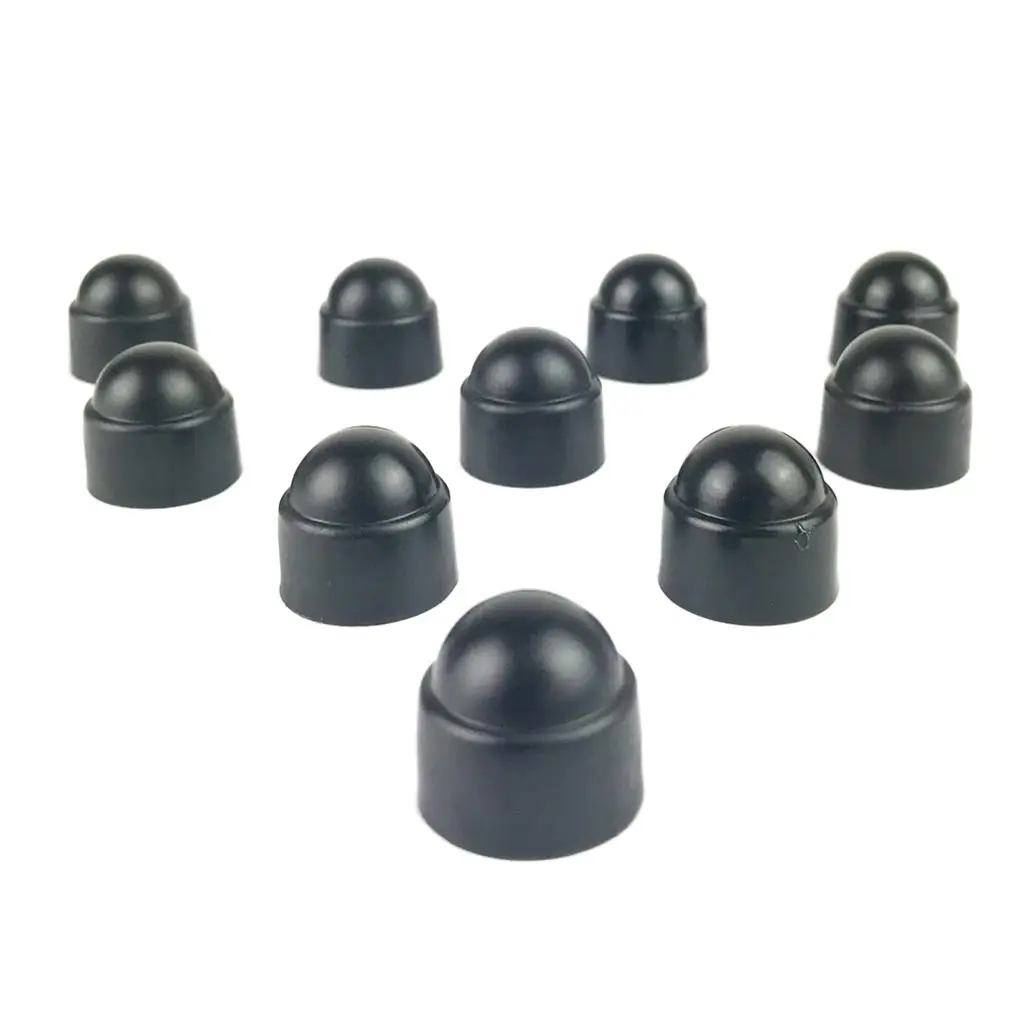 10Pcs 18mm Car Wheel Tyre Nut Bolt Exterior Lug Nut Hexagonal Bolt Protector Black M8 Anti-Rust Auto Hub Screw Cover