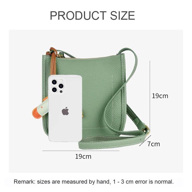 2025 New Women\'s Genuine Leather Shoulder Bag Female Fashion Simply Messenger Leisure Solid Color Bucket Bag For Ladies