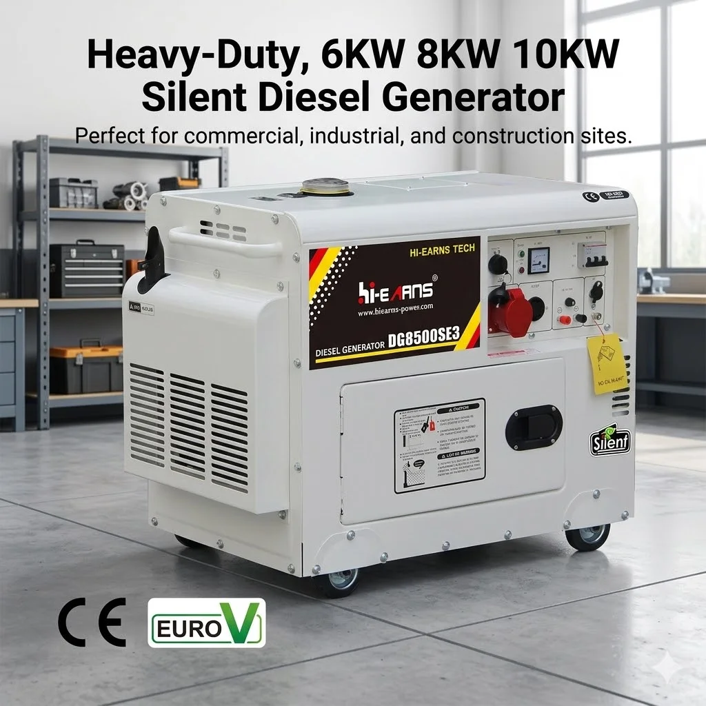 6KW 8KW 10KW Three Phase Silent Air Cooled Diesel Generator With Digital Panel
