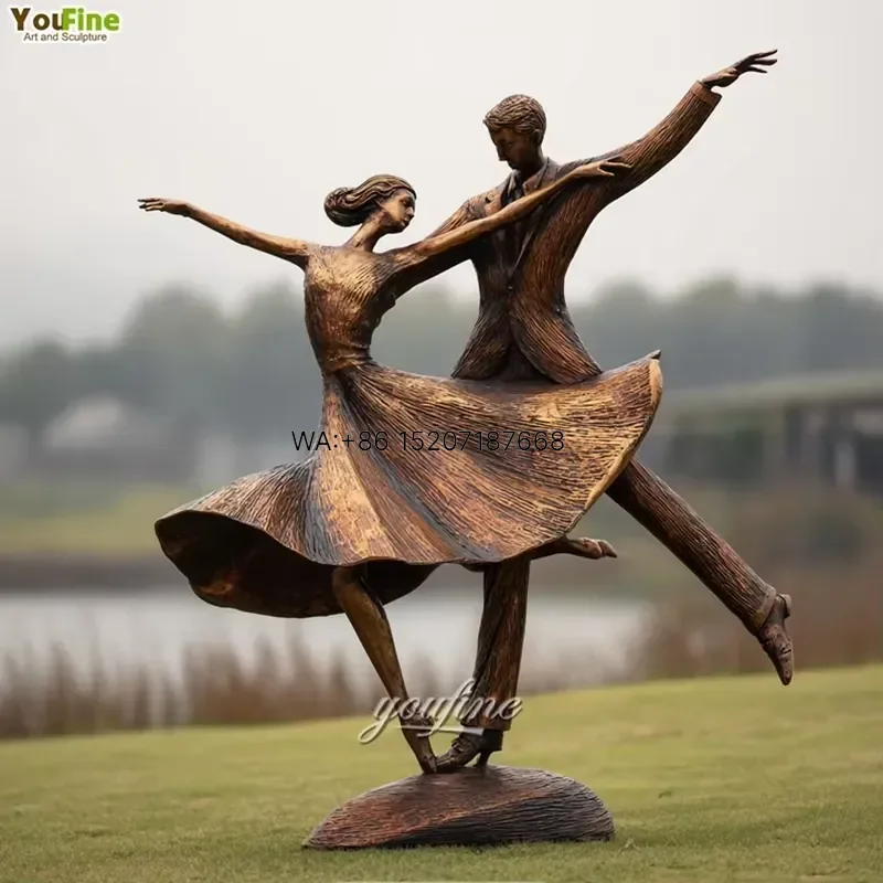 Wmwmnu for European Style Park Decoration Casting Art Metal Life Size Loving Figure Bronze Dancing Couple Sculpture Statue