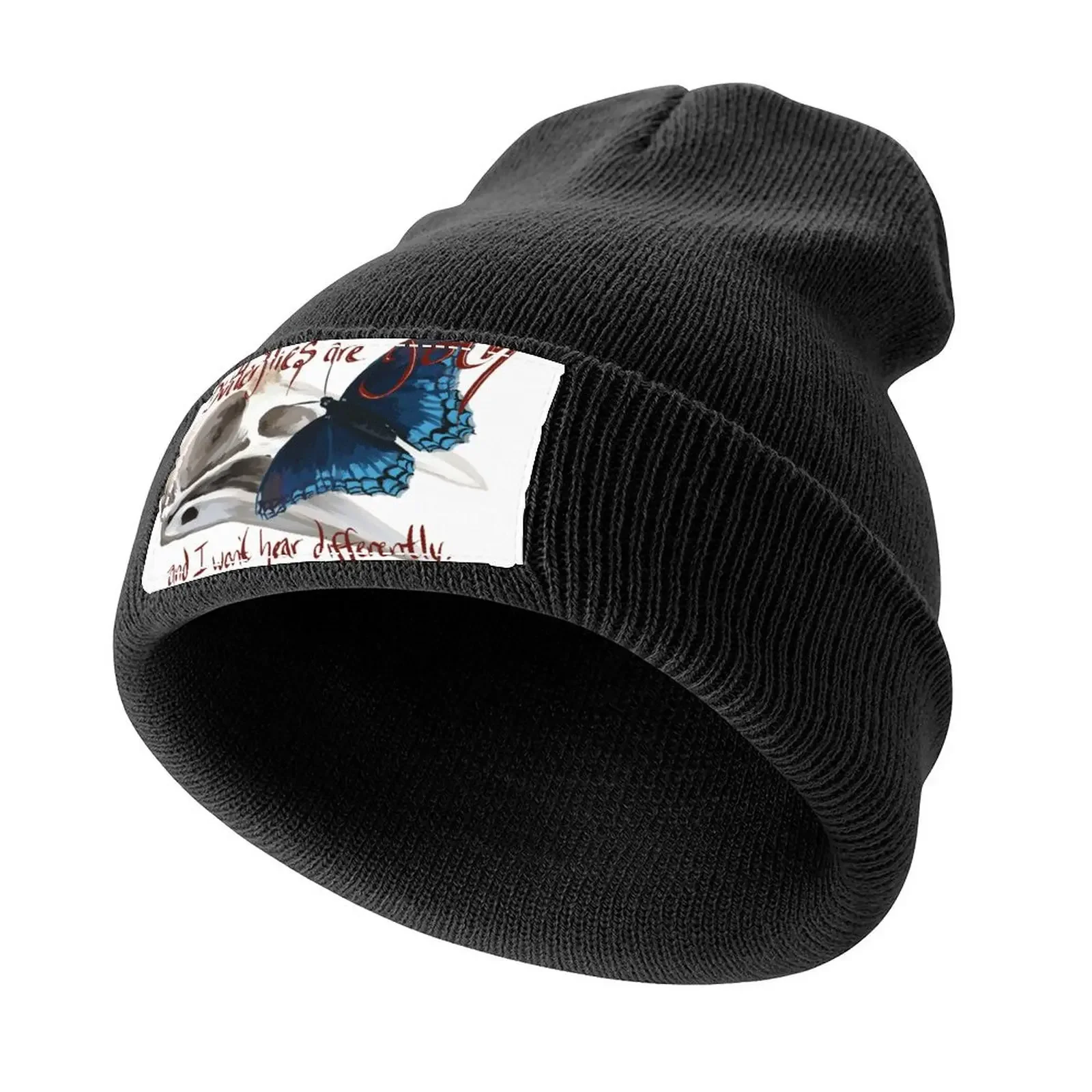 

Butterflies are Goth Knitted Cap Gentleman Hat Anime Hat Caps For Men Women's