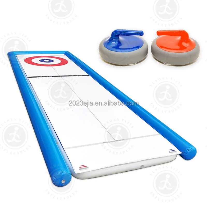 Portable Inflatable Street Curling Express Rink Floor Curling Lane With Hovering Stones For Team Building Game