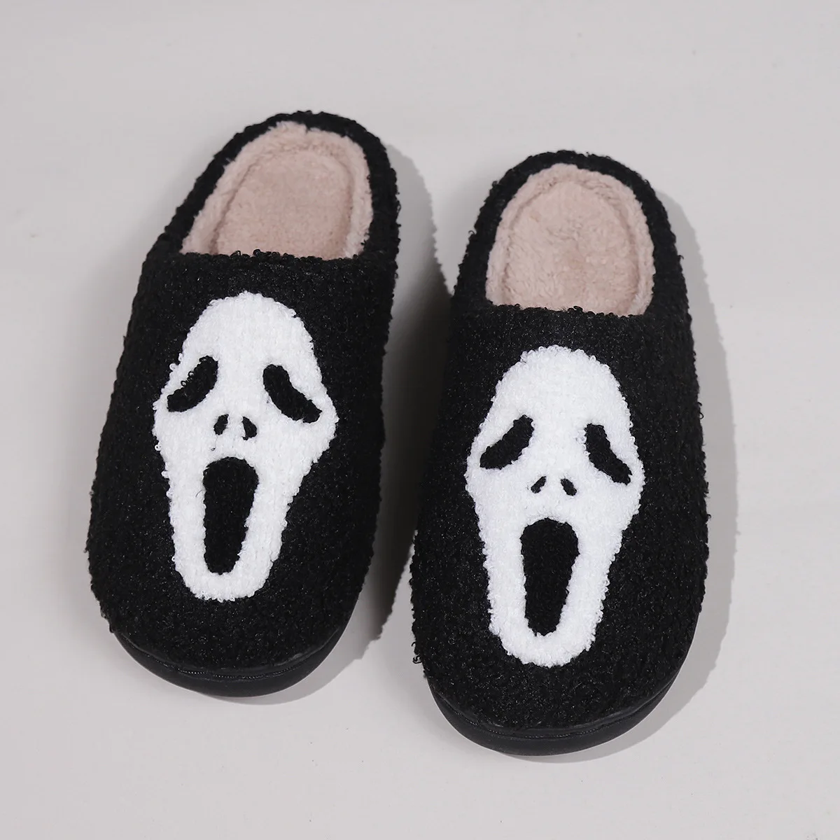 Halloween Home Cute Cartoon Bat Warm Non-slip Winter Slippers Women Skull Couple Plush Drag Thriller Hand Claw Creative Shoes