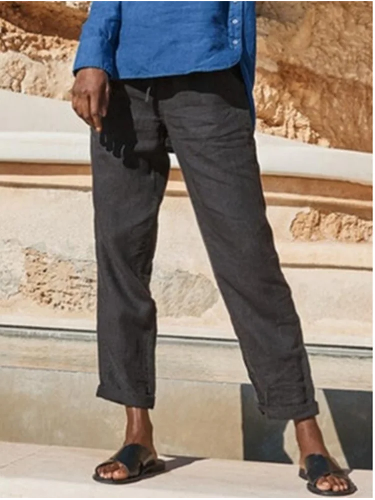 

GELITAYIN 3 Solid Color Regular Fit Trousers Women's Pocket Long Pants Casual Everyday Thin Pants