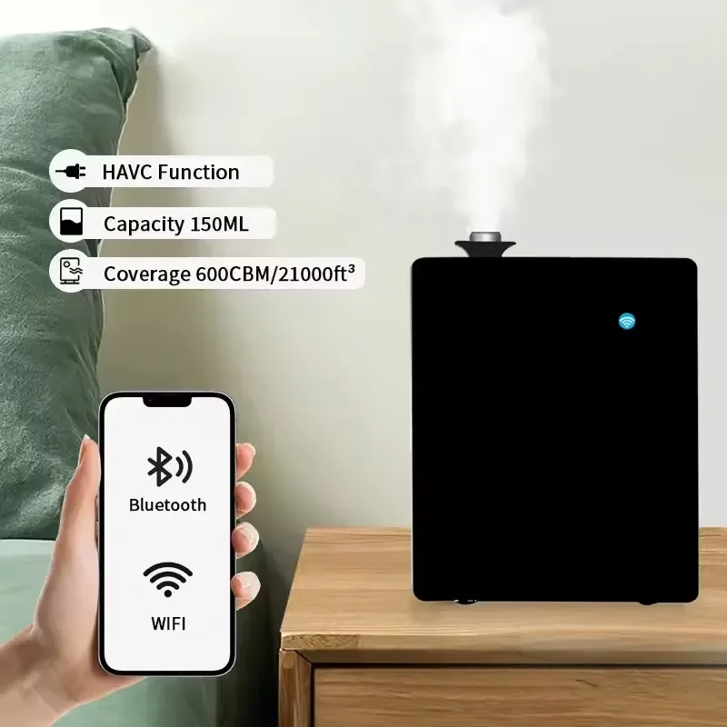 Smart Wireless Air Diffuser Waterless Aroma Machine for Hotel Lobby HVAC System Commercial Home Scent Dispenser App Control