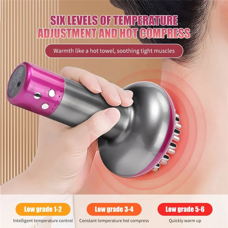 PB-Electric Meridian Body Massager Vibrazione Guasha Microcorrente Anticellulite Raschiante Macchina di drenaggio linfatico(Bianco)