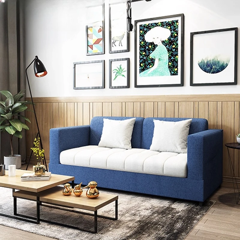 Internet celebrity small apartment foldable sofa bed 2 meters 2 multi-functional dual-purpose bunk bed fabric double-layer host