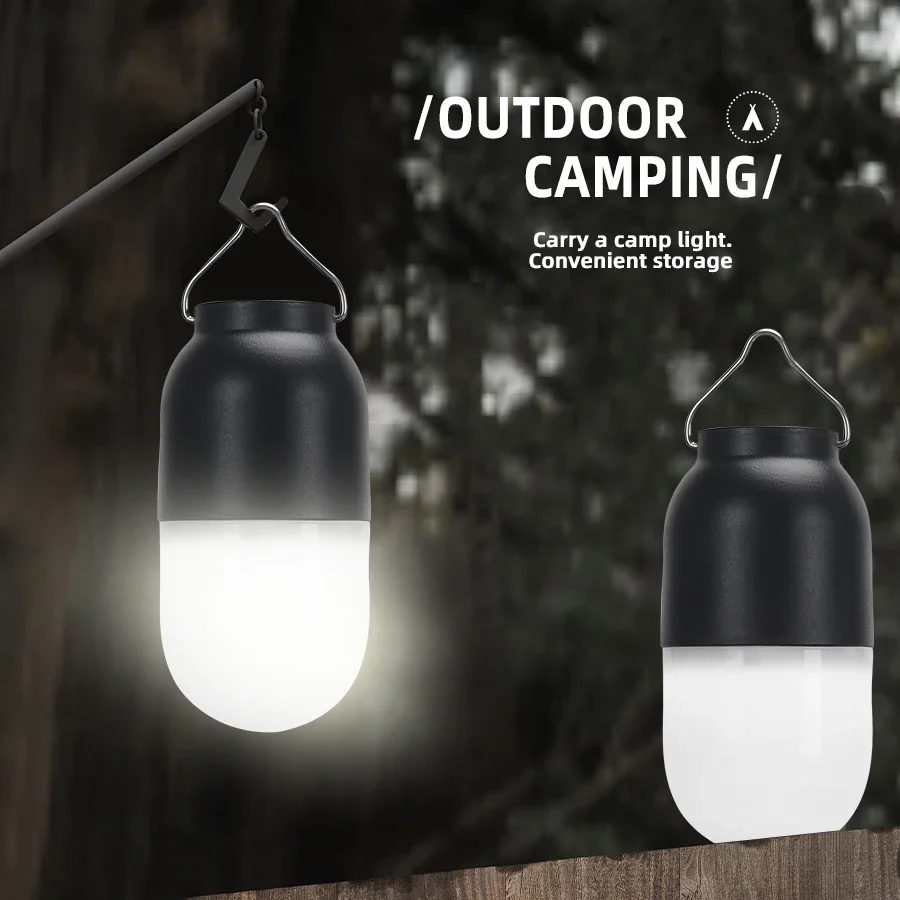 New High Power LED Camping Light USB Rechargeable Portable Lanterns Outdoor Emergency BBQ Tent Lighting Lamp Bulb with Hook