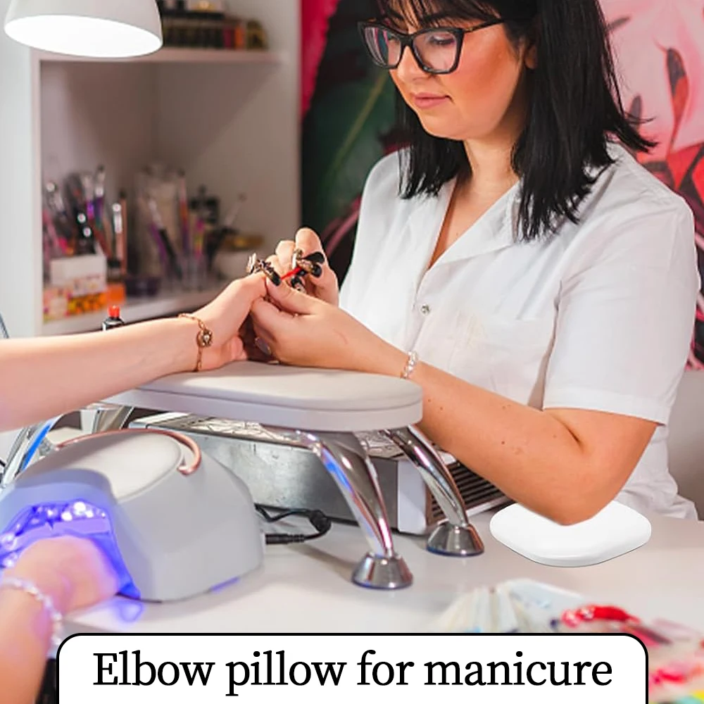 Kwadratowy podłokietnik ze skóry z mikrofibry Profesjonalny antypoślizgowy podłokietnik dla techników paznokci Poduszka do salonu Manicure Łokieć