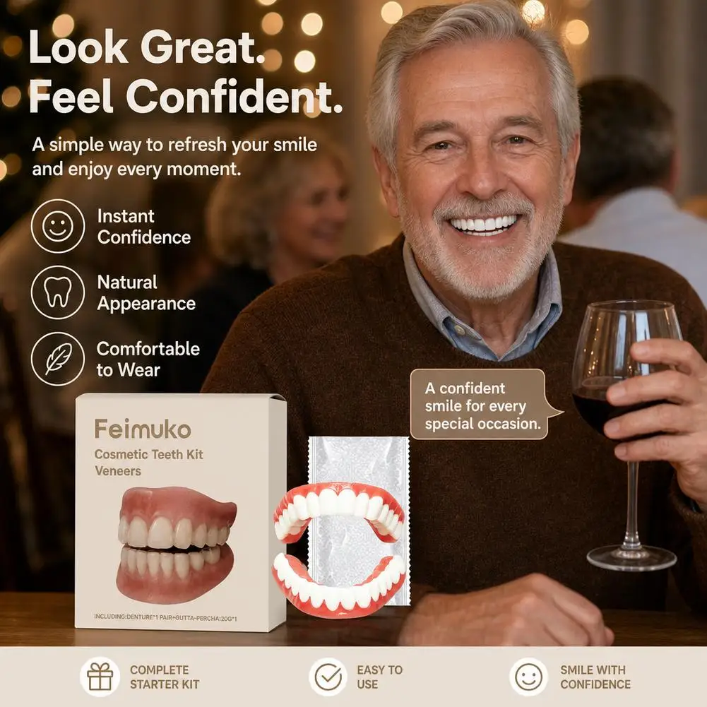 Simulated Upper And Lower Dentures Denture Decoration Set Easy to Use And Clean Denture Set for Practice And Training
