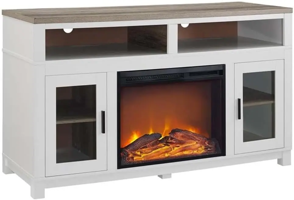 

Carver Fireplace TV Stand for TVs up to 60 Inch, Replaceable Electric Fireplace Insert Heater, Remote Control