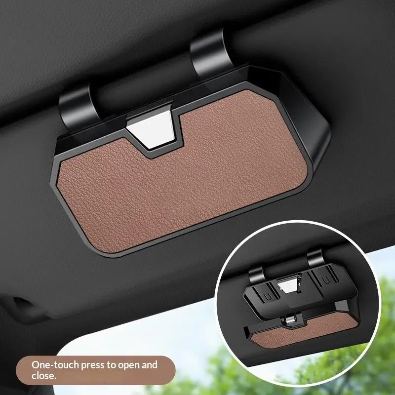 Press Switch Car Glasses Box Sun Visor Glasses Holder Internal Soft Fabric Scratch Resistant Shock-proof Eyeglasses Storage Case