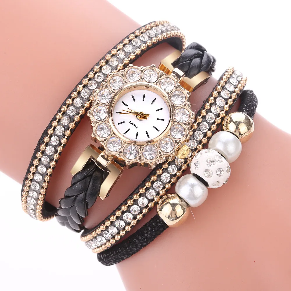 

Women Watch 2022 Fashion Bracelet Watches Set Diamond Weave Wrap Quartz Watches Relogio Feminino Dress Clock Часы Женские