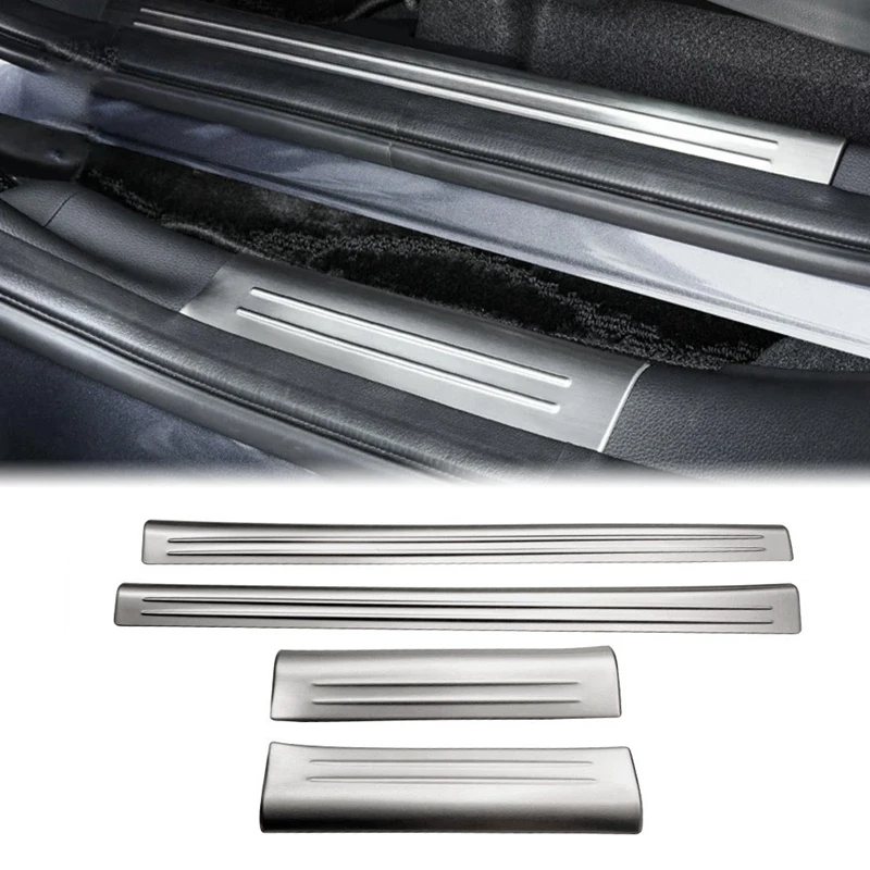 

For Honda Vezel HR-V HRV 2021 2022 Stainless Steel Front Rear Inner Door Sill Pedal Scuff Plate Cover Trim 4Pcs