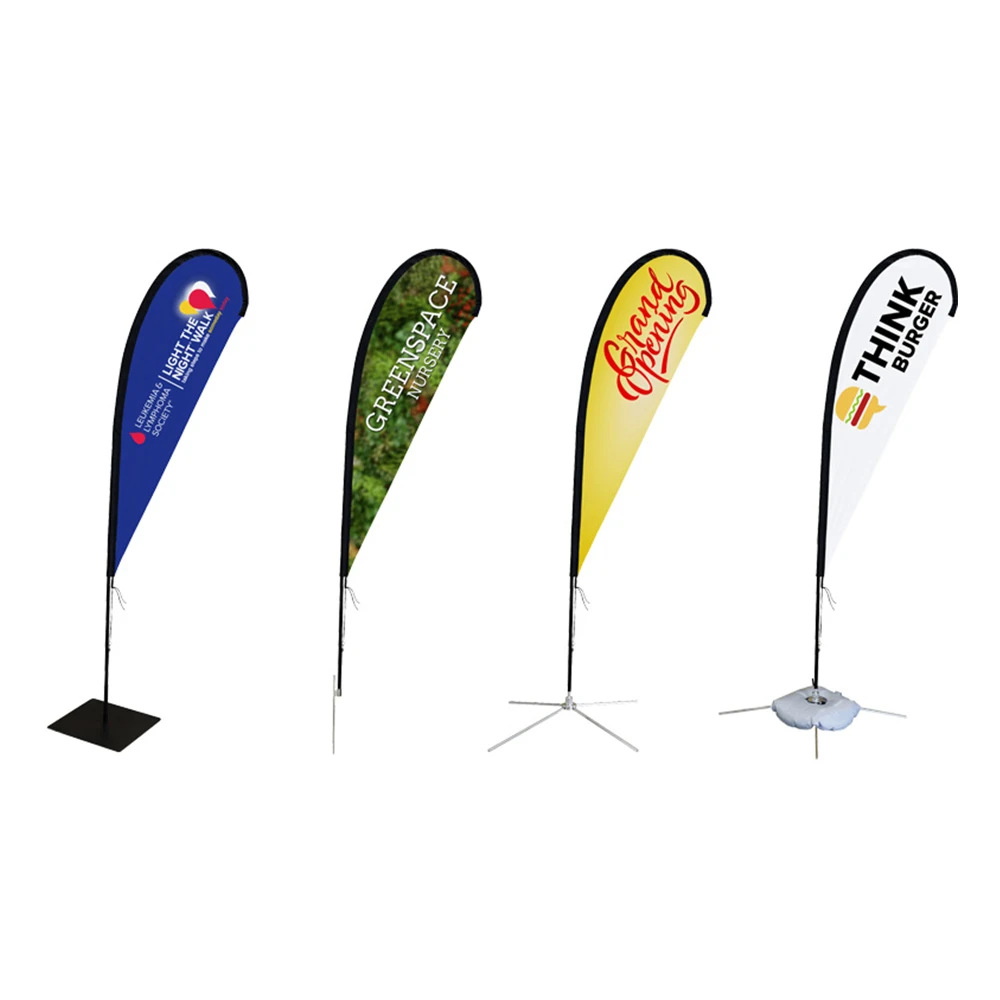 

【Hot】Outdoor Sport Event Promotional Teardrop Beach Flag Banner Advertising Durable Fiberglass Feather Flags