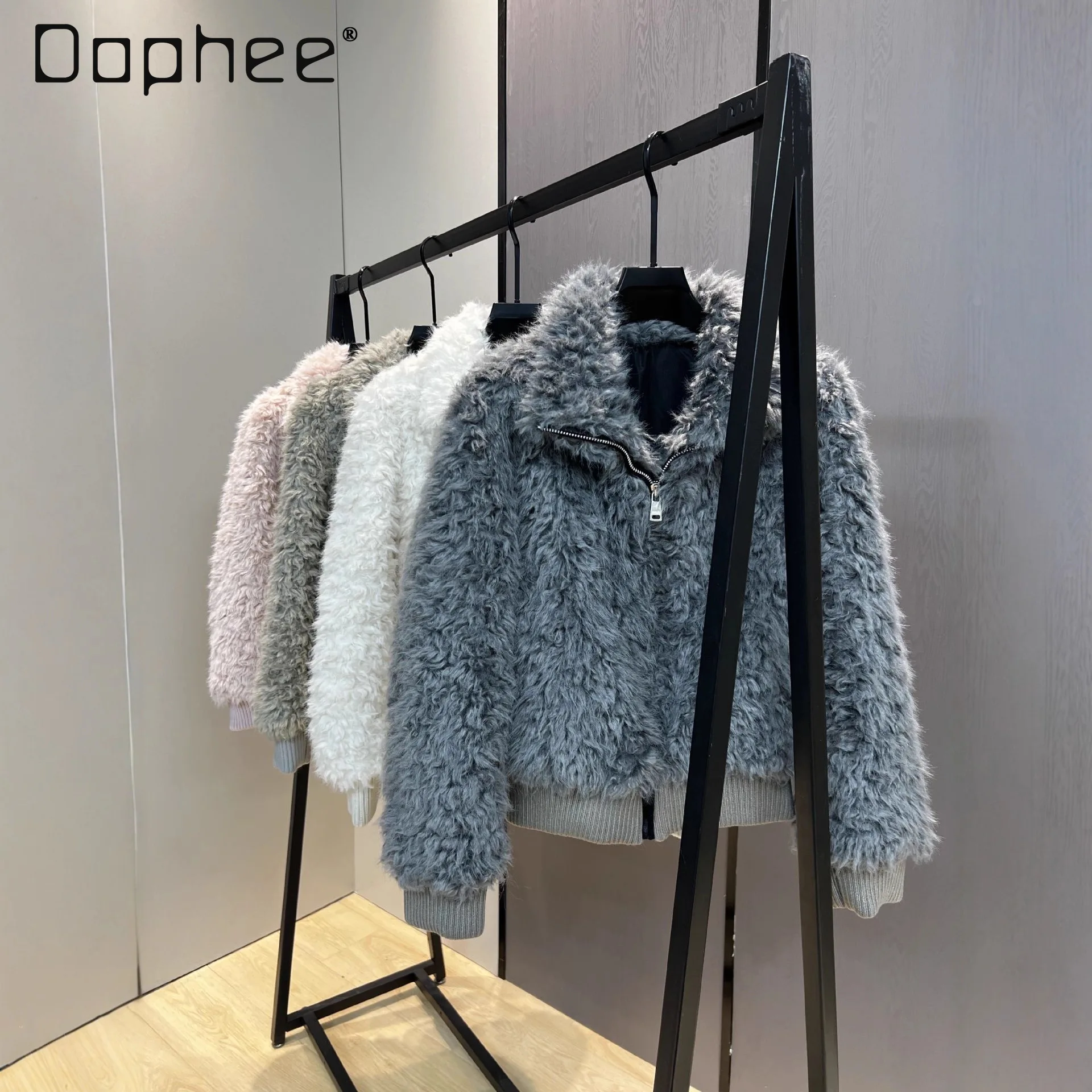 

Winter New Fur Imitation Wool Coat Petite Short Style Elegant Casual Simple Thickened Warm Top Faux Fur Winter Coat Women