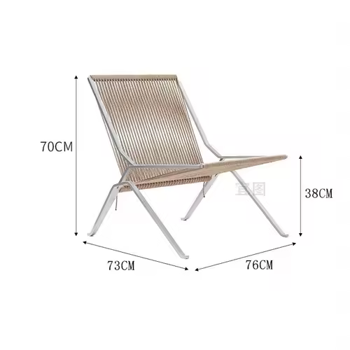 MOMO Bauhaus Single Lounge Chair Living Room Minimalist Rope Sofa Hotel Lounge Reception Chair Outdoor Woven Chair - Image 5