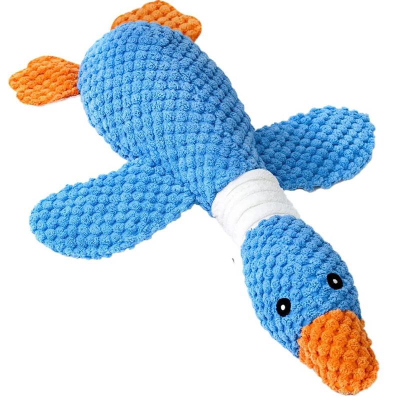 Upgraded Goose Indestructible Dog Toys For Aggressive Chewers, Crinkle Squeaky Plush Dog Puppy Chew Toys For Teething