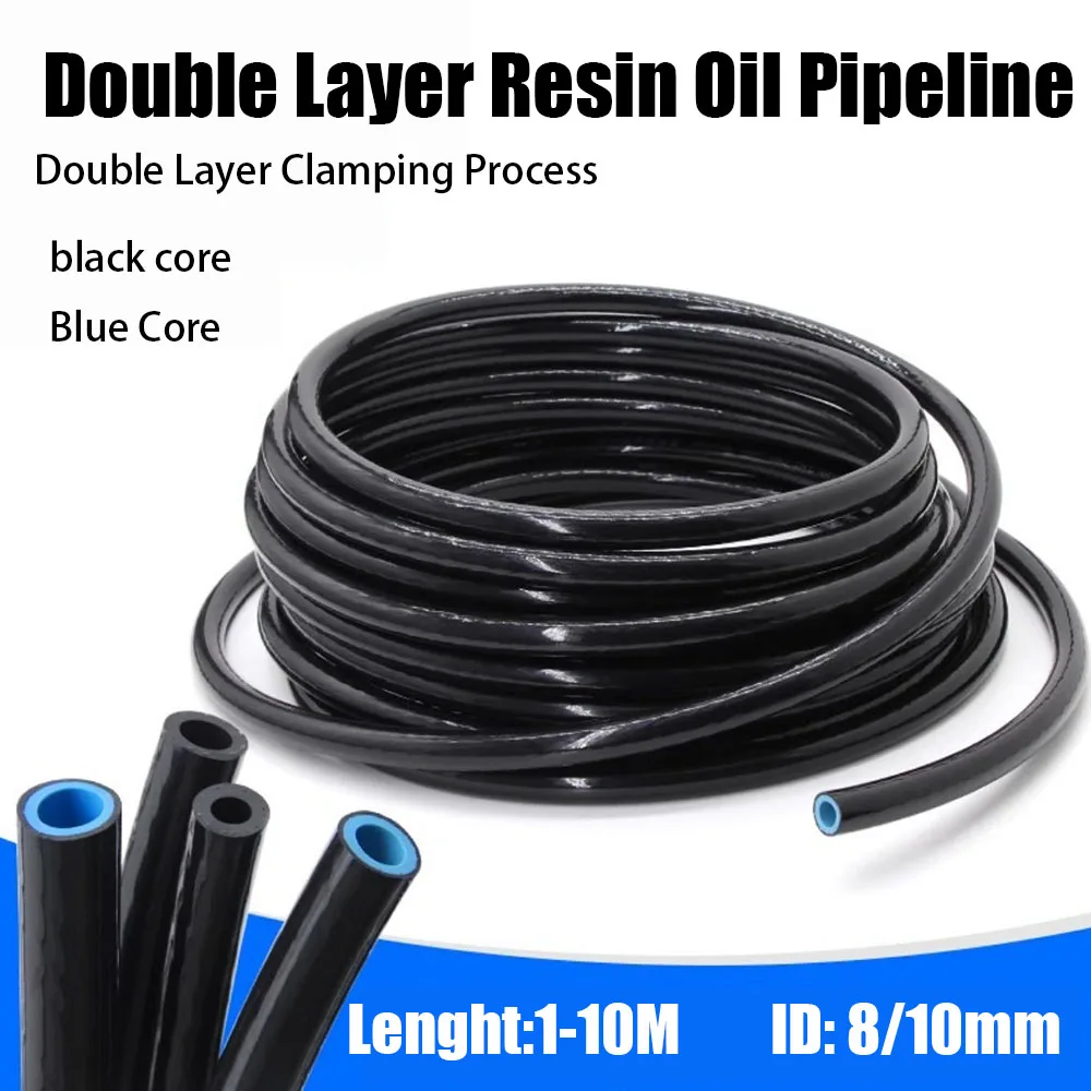 Double Layer Resin Diesel Hose, ID8mm ID10mm High Temperature And High Pressure Explosion-Proof Fuel Hose, Length 1-10 M