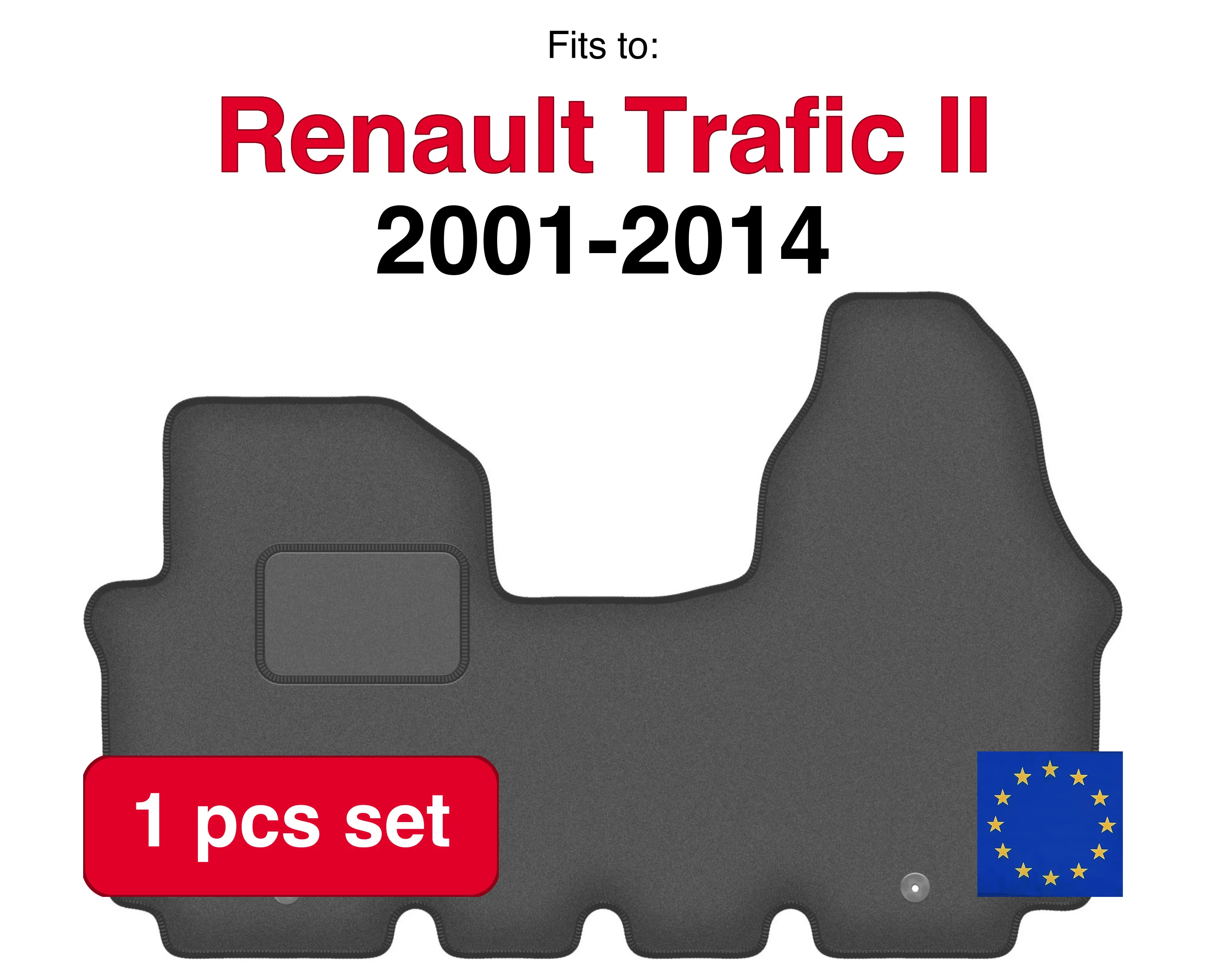 Image of Auto-Velourmatten für Opel Vivaro (2001-2014) - Graphit (1 Stück) Passgenaues Auto-Fußmatten-Set